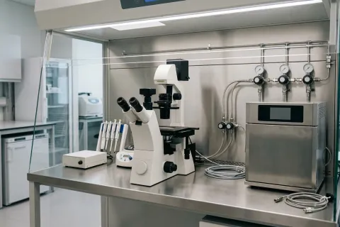 IVF实验室工作站与环境控制示意