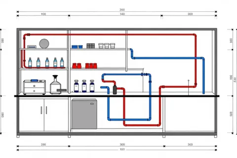 实验室水电改造施工示意图