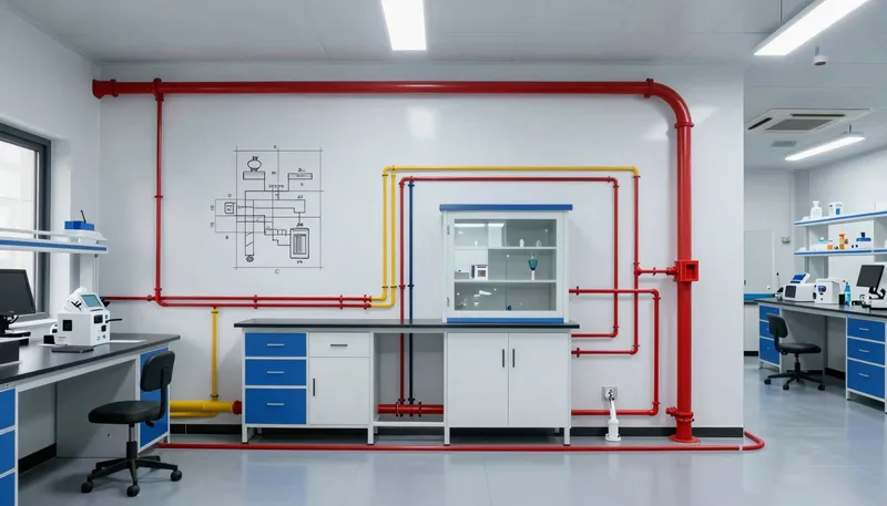 实验室水电改造施工示意图