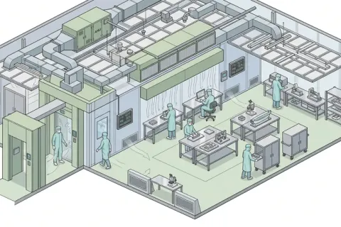 航空航天洁净室 - 净化工程技术示意图